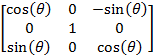 Матрица преобразования путём поворота вокруг оси Y в общем виде