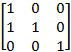 Пример числовых значений матрицы преобразования путём сдвига